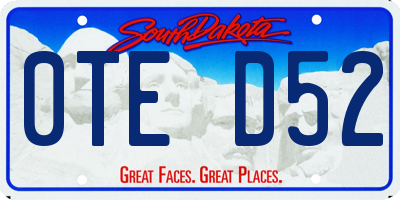 SD license plate 0TED52