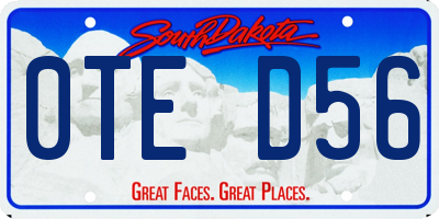 SD license plate 0TED56