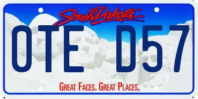 SD license plate 0TED57