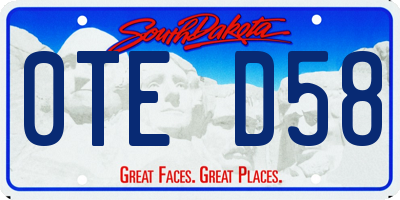 SD license plate 0TED58