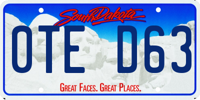 SD license plate 0TED63