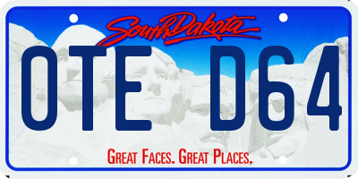 SD license plate 0TED64