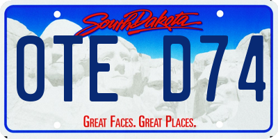 SD license plate 0TED74