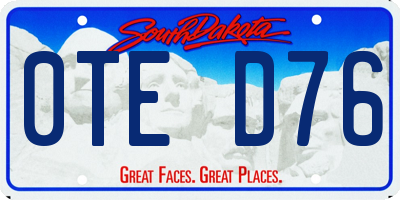 SD license plate 0TED76