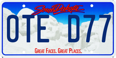 SD license plate 0TED77