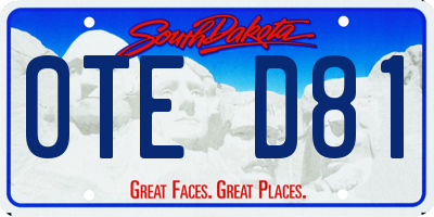 SD license plate 0TED81