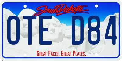SD license plate 0TED84