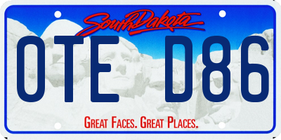 SD license plate 0TED86