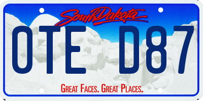 SD license plate 0TED87