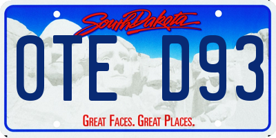 SD license plate 0TED93