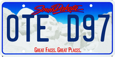 SD license plate 0TED97