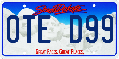 SD license plate 0TED99