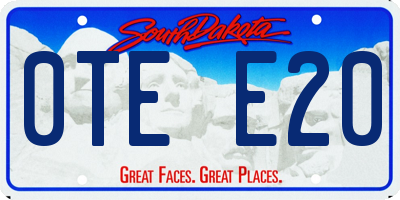 SD license plate 0TEE20