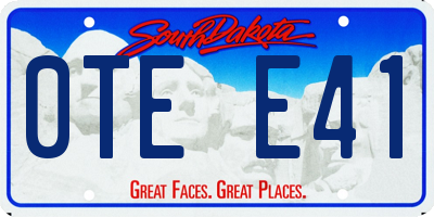 SD license plate 0TEE41