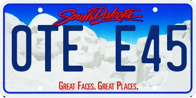 SD license plate 0TEE45