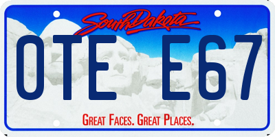 SD license plate 0TEE67