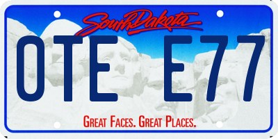 SD license plate 0TEE77