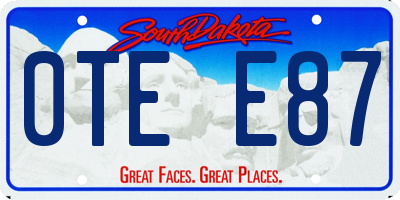SD license plate 0TEE87