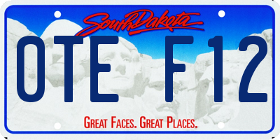 SD license plate 0TEF12