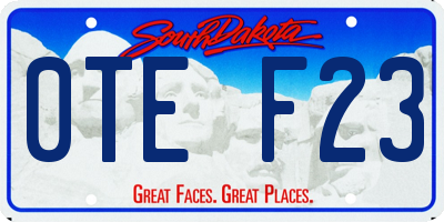 SD license plate 0TEF23
