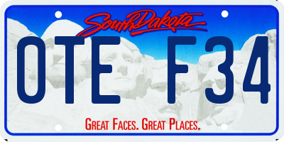SD license plate 0TEF34