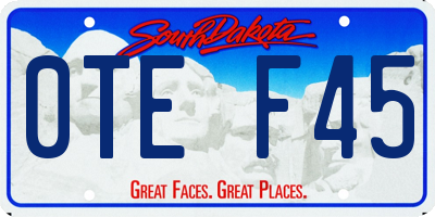 SD license plate 0TEF45