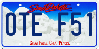 SD license plate 0TEF51