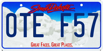 SD license plate 0TEF57