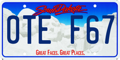 SD license plate 0TEF67