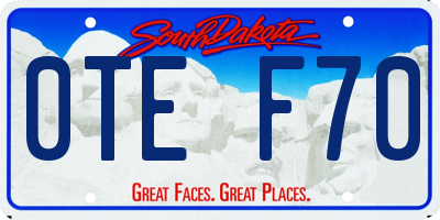 SD license plate 0TEF70