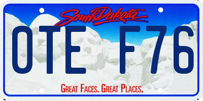 SD license plate 0TEF76