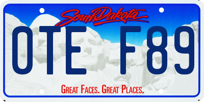 SD license plate 0TEF89