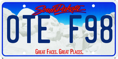 SD license plate 0TEF98