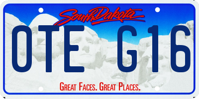 SD license plate 0TEG16