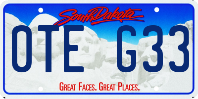 SD license plate 0TEG33