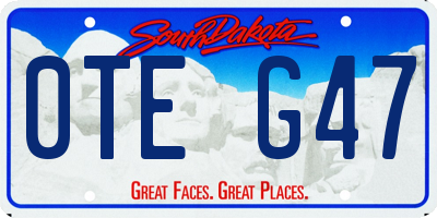 SD license plate 0TEG47