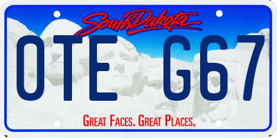 SD license plate 0TEG67