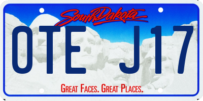 SD license plate 0TEJ17