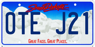 SD license plate 0TEJ21