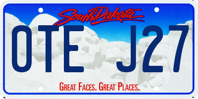 SD license plate 0TEJ27