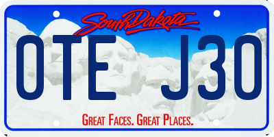 SD license plate 0TEJ30