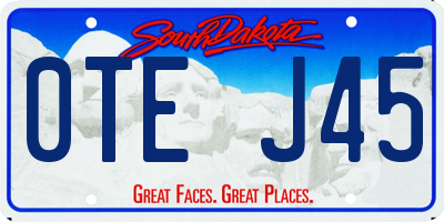 SD license plate 0TEJ45