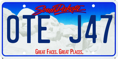 SD license plate 0TEJ47