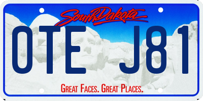 SD license plate 0TEJ81