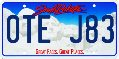 SD license plate 0TEJ83