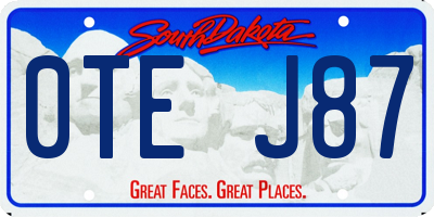 SD license plate 0TEJ87