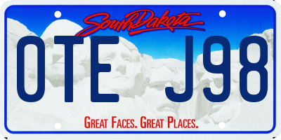 SD license plate 0TEJ98