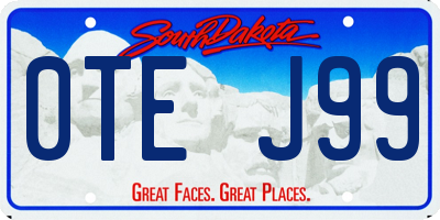 SD license plate 0TEJ99