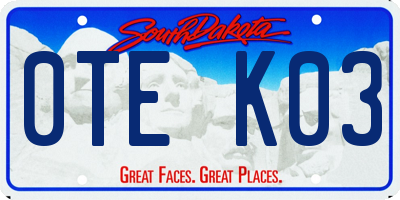 SD license plate 0TEK03