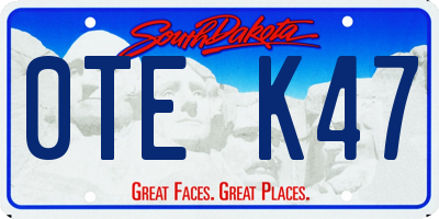 SD license plate 0TEK47